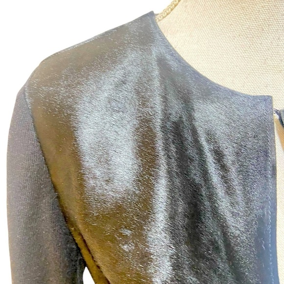 Majestic filatures black open front jacket knit leather fur & knit size small - Picture 5 of 9